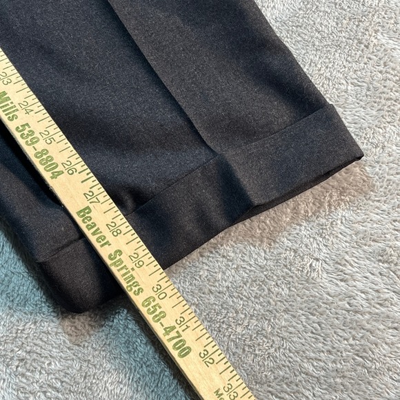 Brooks Brothers Wool Dress Pants Pleated Cuffed Gray Menswear Size 36 - Picture 8 of 13